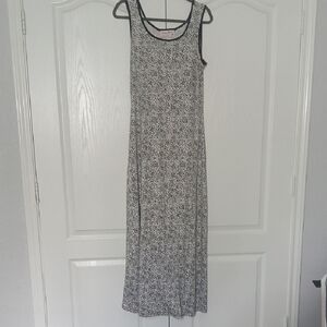 Silver Gray Sequin Scoop Neck Maxi Dress